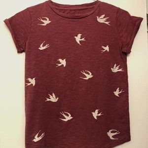 Relaxed Fit Embroidered Bird T-shirt